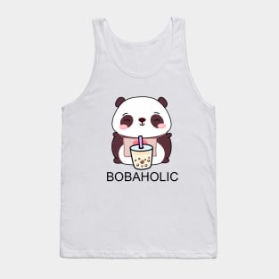 Cute Little Bobaholic Panda Loves Boba! Tank Top